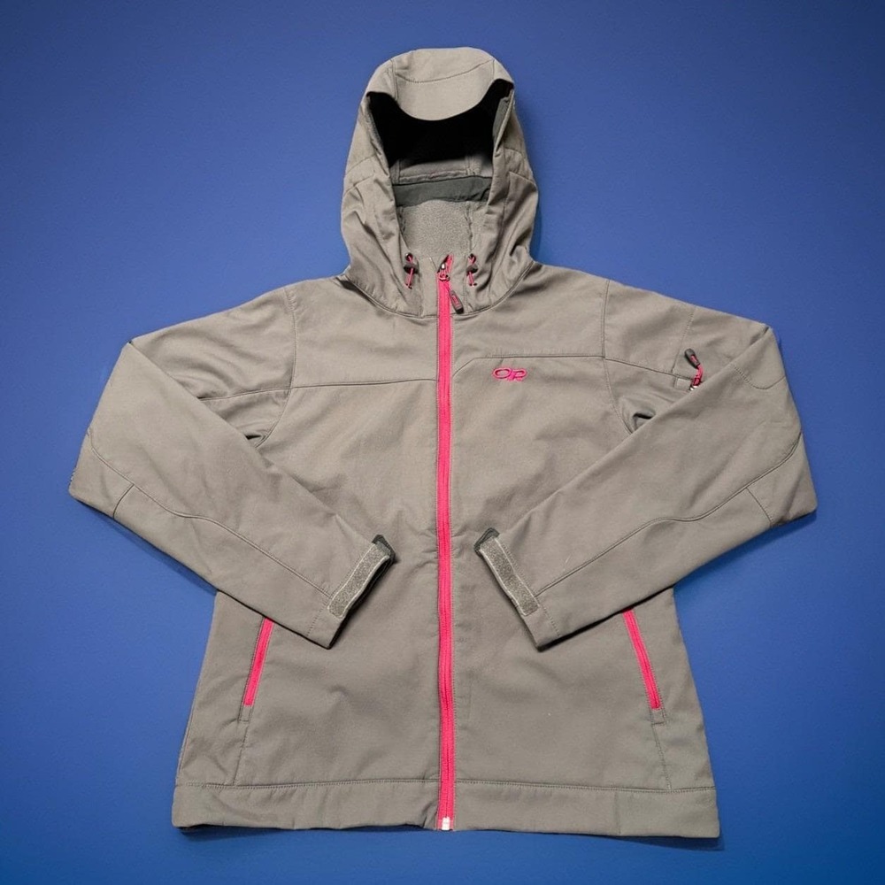 Outdoor Research Jacket Womens Medium Gray Transfer Hoody Softshell Full Zip